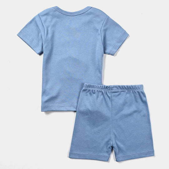 Infant Boys Cotton Interlock 4 Piece Set-Melange