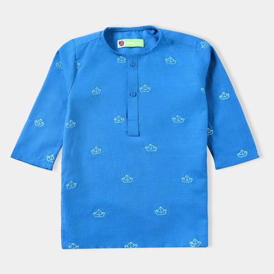 Infants Boys Cotton Slub Shalwar Suit (Paper Boat)