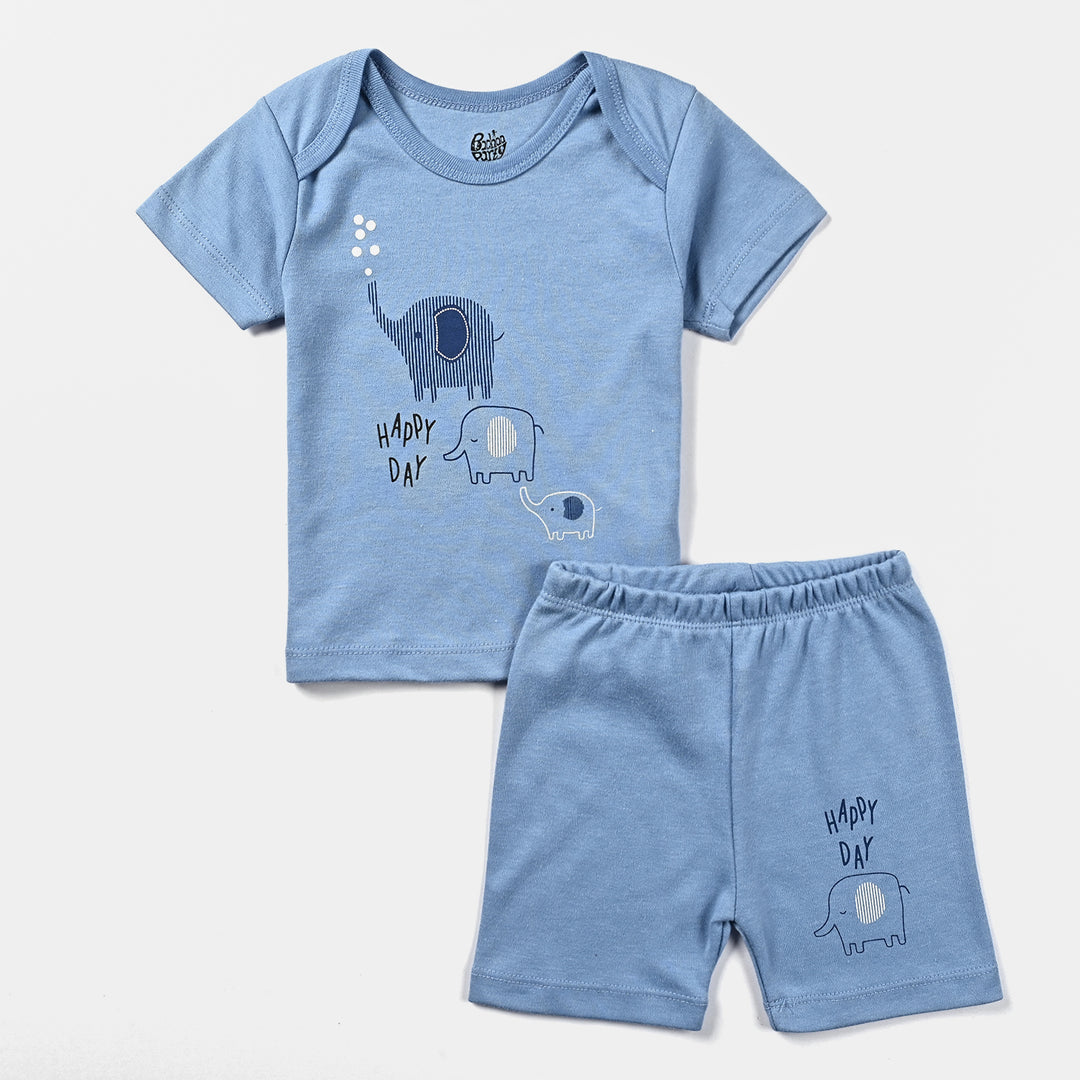 Infant Boys Cotton Interlock 5 Piece Set-Melange