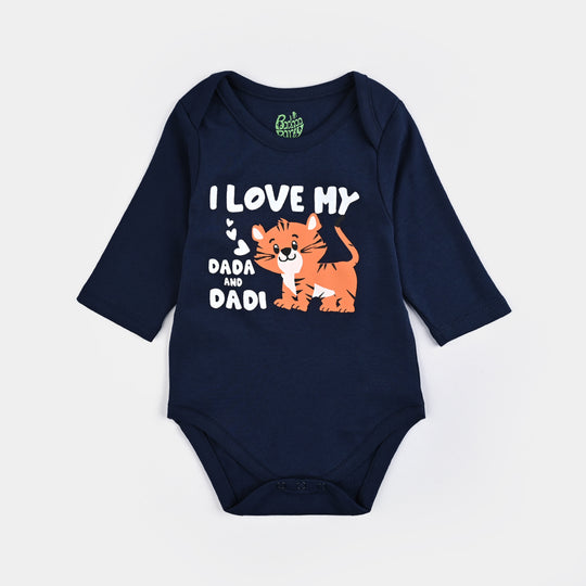 Infant Unisex Cotton Interlock Romper F/S DADA & DADI - NAVY