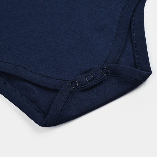 Infant Unisex Cotton Interlock Romper F/S DADA & DADI - NAVY