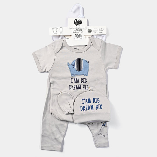 Infant Boys Cotton Interlock 4 Piece Set-G.Grey