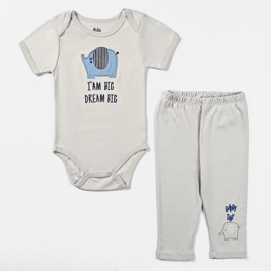 Infant Boys Cotton Interlock 4 Piece Set-G.Grey