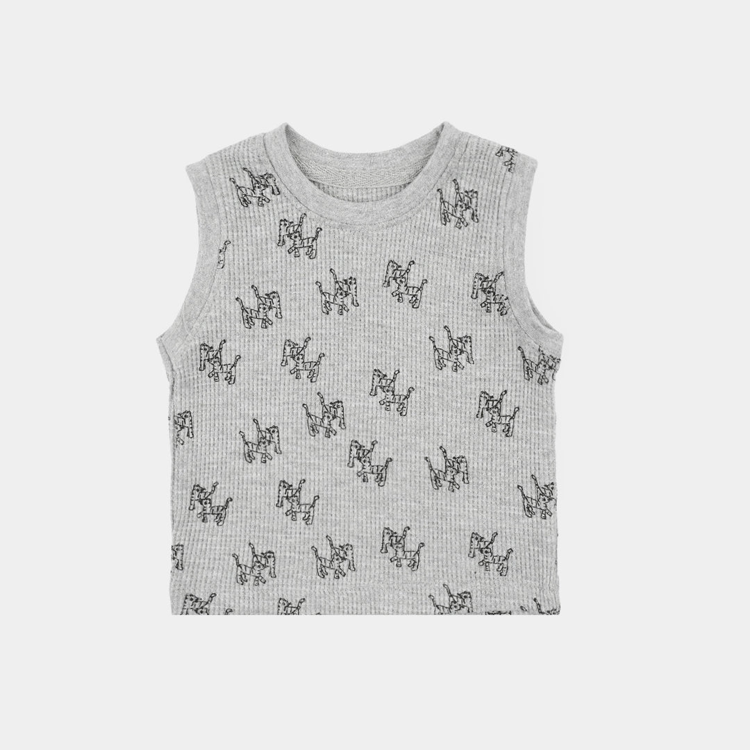 Infant Boys Thermal Sando Tiger- Grey