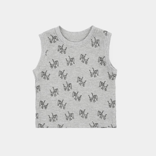 Infant Boys Thermal Sando Tiger- Grey