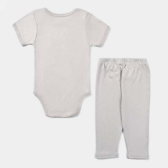 Infant Boys Cotton Interlock 4 Piece Set-G.Grey