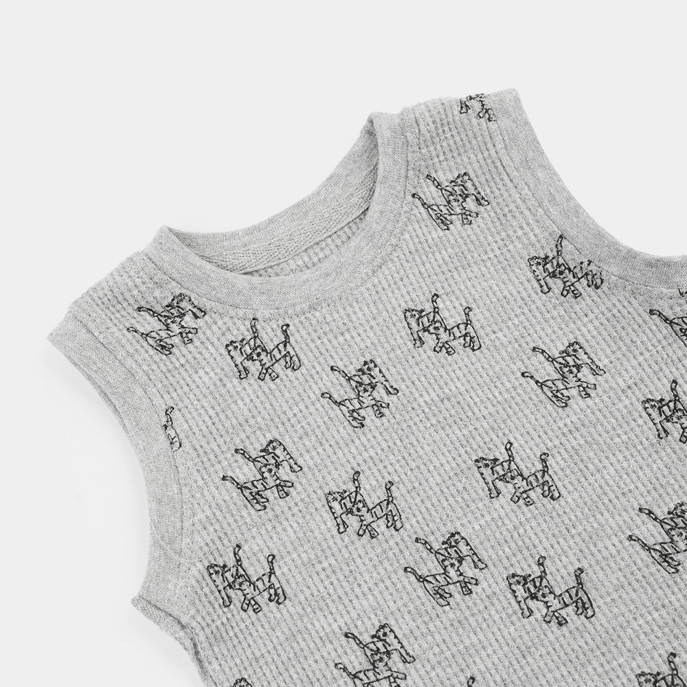 Infant Boys Thermal Sando Tiger- Grey