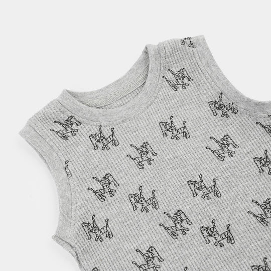 Infant Boys Thermal Sando Tiger- Grey