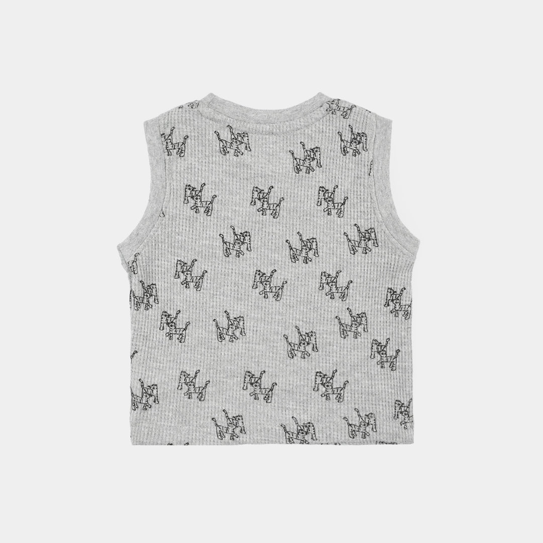 Infant Boys Thermal Sando Tiger- Grey