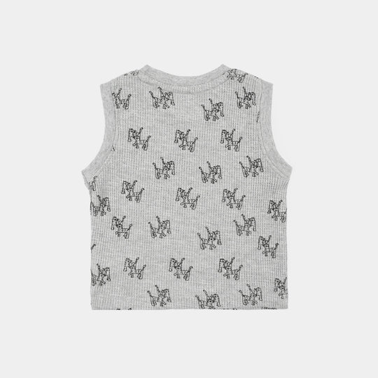 Infant Boys Thermal Sando Tiger- Grey