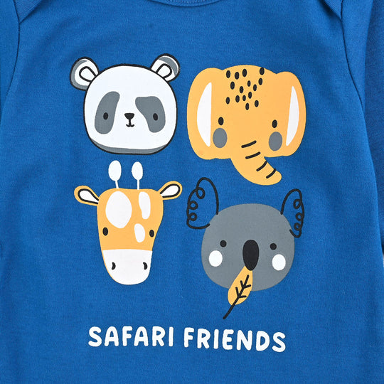 Infant Boys Cotton Interlock Romper F/S SAFARI FRIENDS