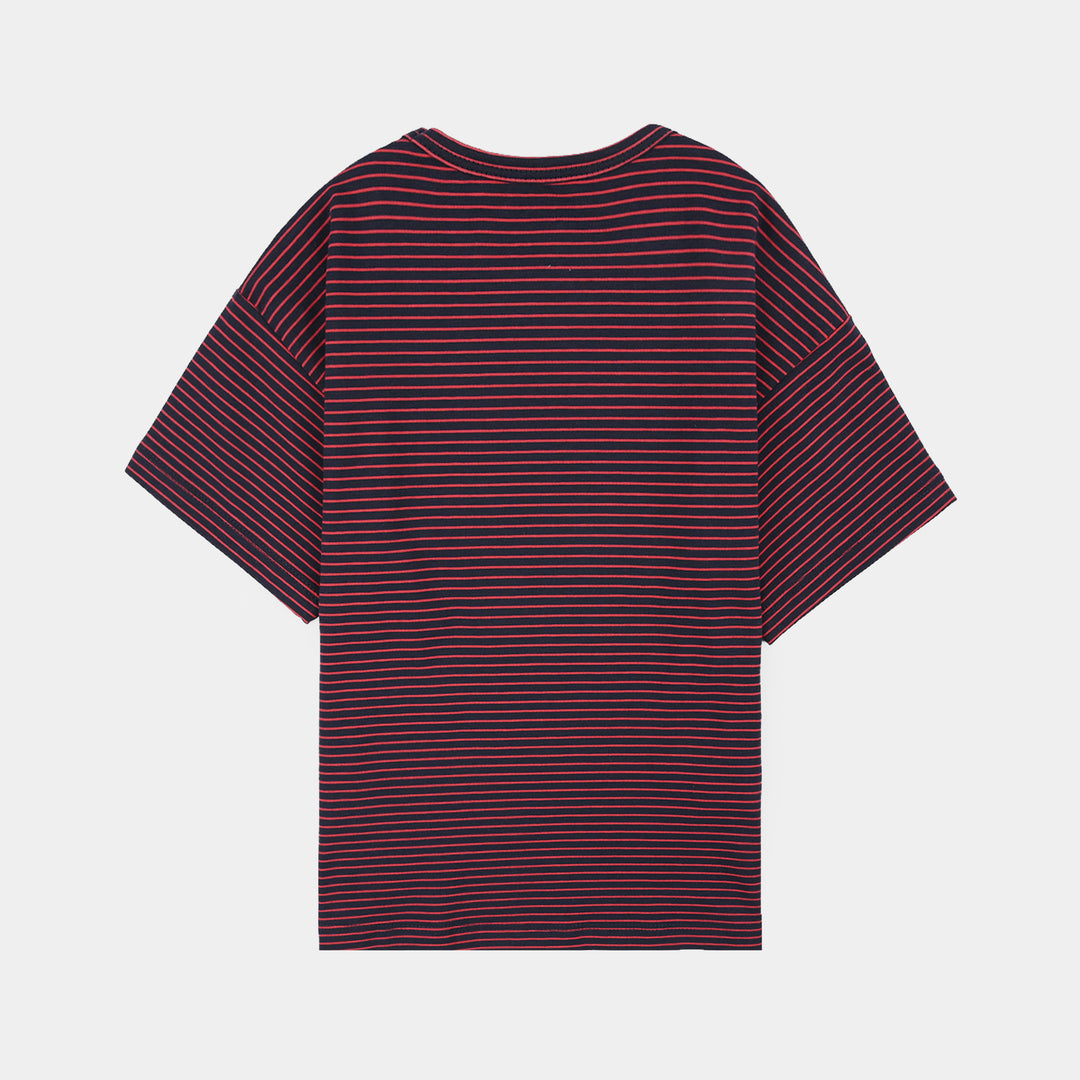 Boys Yarn Dyed T-Shirt Cool Kid-Blue