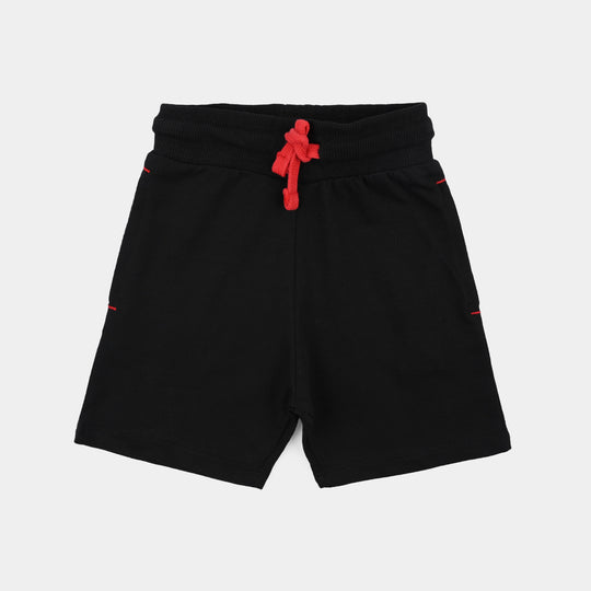 Boys Cotton Terry Short Basic-Jet Black