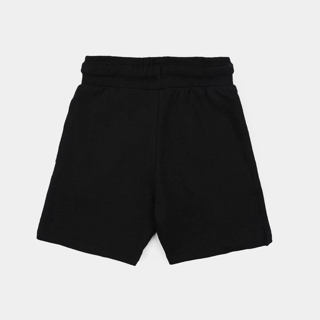 Boys Cotton Terry Short Basic-Jet Black