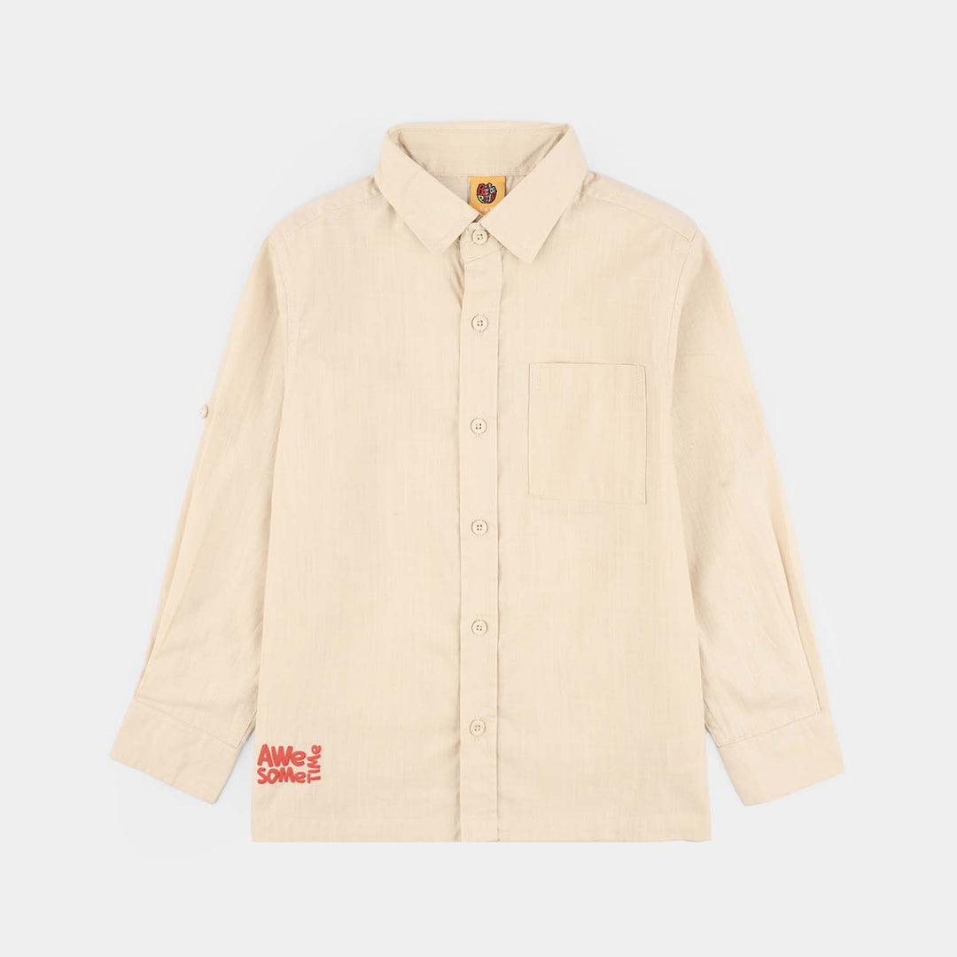 Boys Slub Jersey Casual Shirt - Beach Day