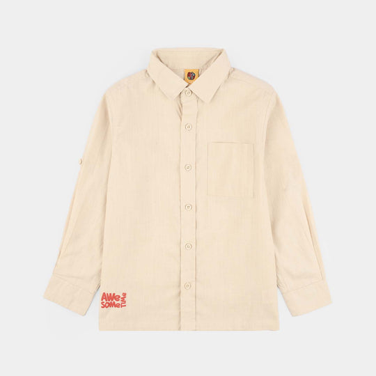 Boys Slub Jersey Casual Shirt - Beach Day
