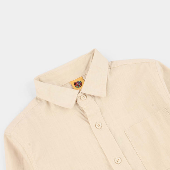 Boys Slub Jersey Casual Shirt - Beach Day