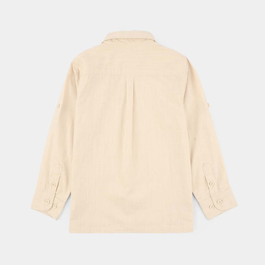 Boys Slub Jersey Casual Shirt - Beach Day
