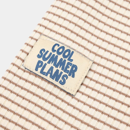 Boys Yarn Dyed T-Shirt Cool Summer Plans-BROWN