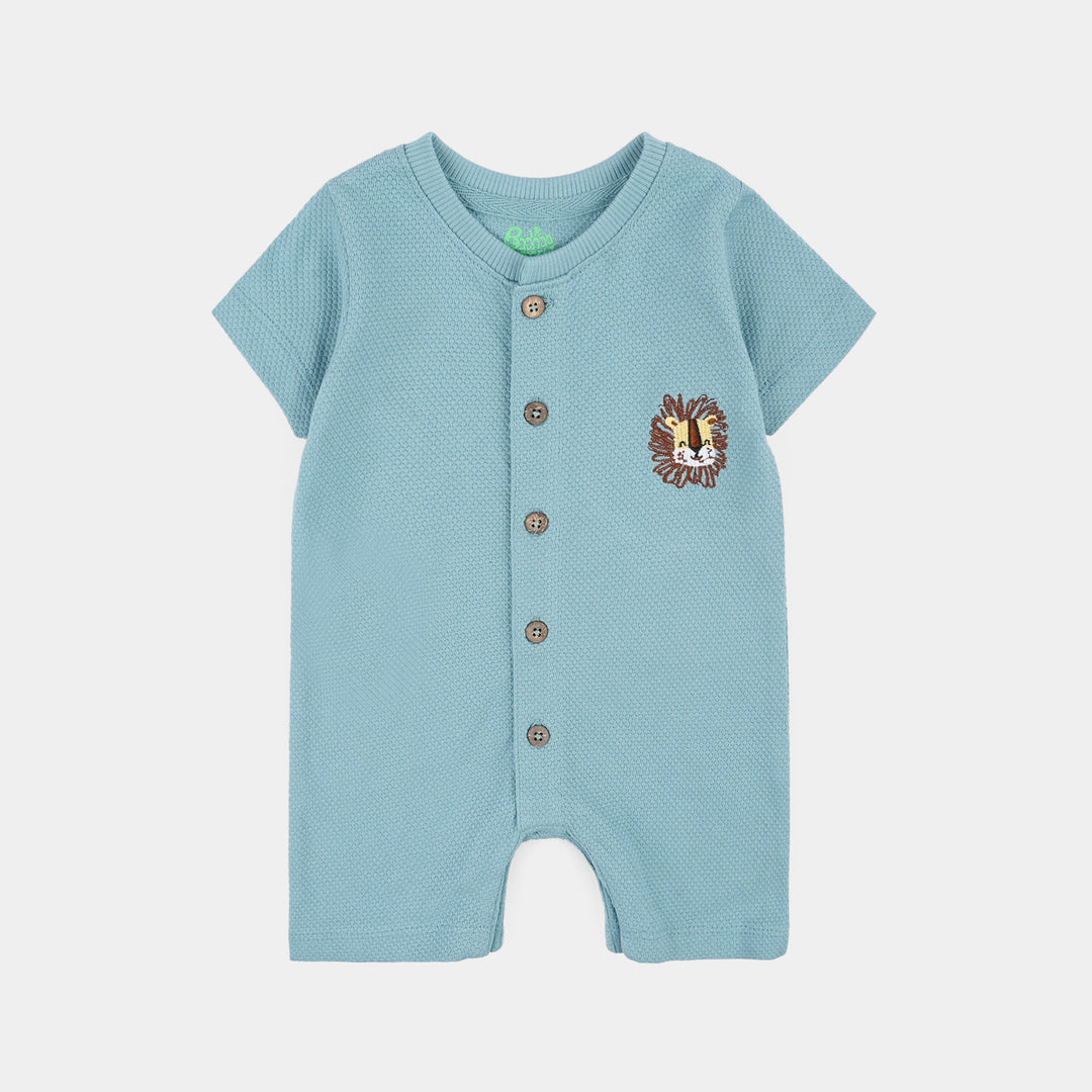 Infant Boys Cotton PK Romper Roar- Blue
