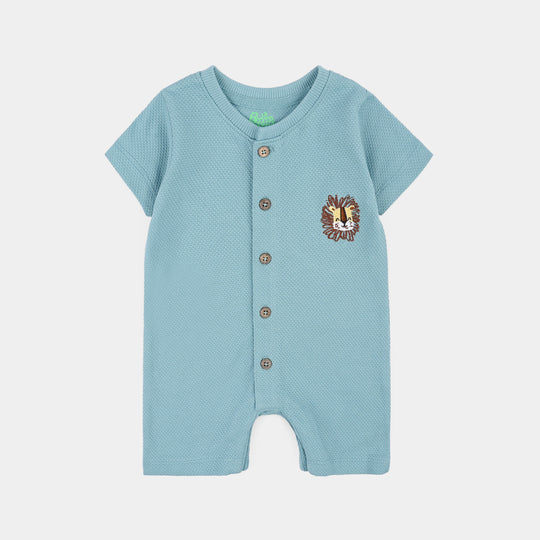 Infant Boys Cotton PK Romper Roar- Blue