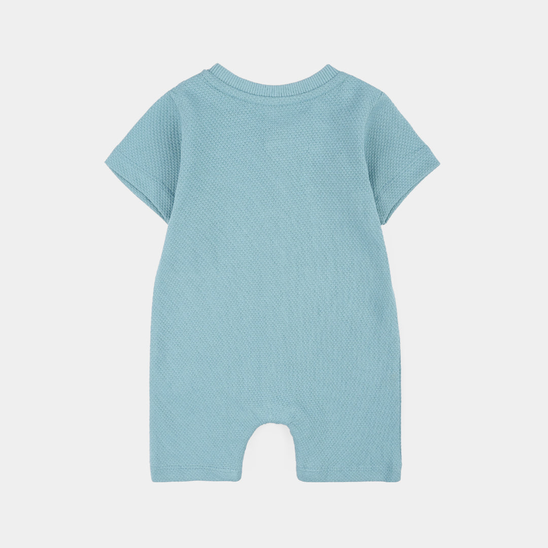 Infant Boys Cotton PK Romper Roar- Blue