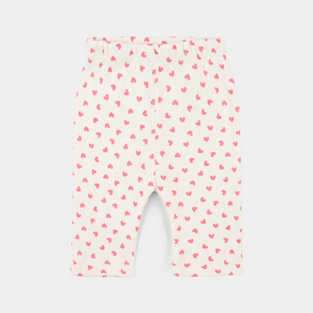 Infant Girls 2x1 Rib Tight Hearts