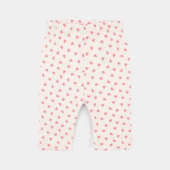Infant Girls 2x1 Rib Tight Hearts