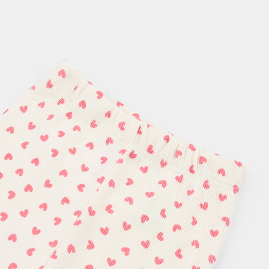 Infant Girls 2x1 Rib Tight Hearts