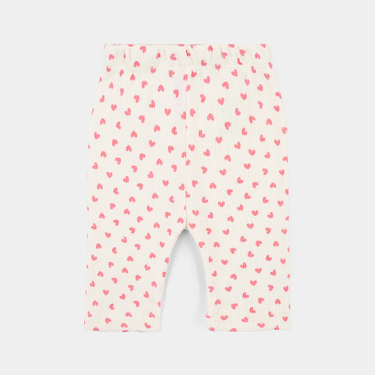Infant Girls 2x1 Rib Tight Hearts