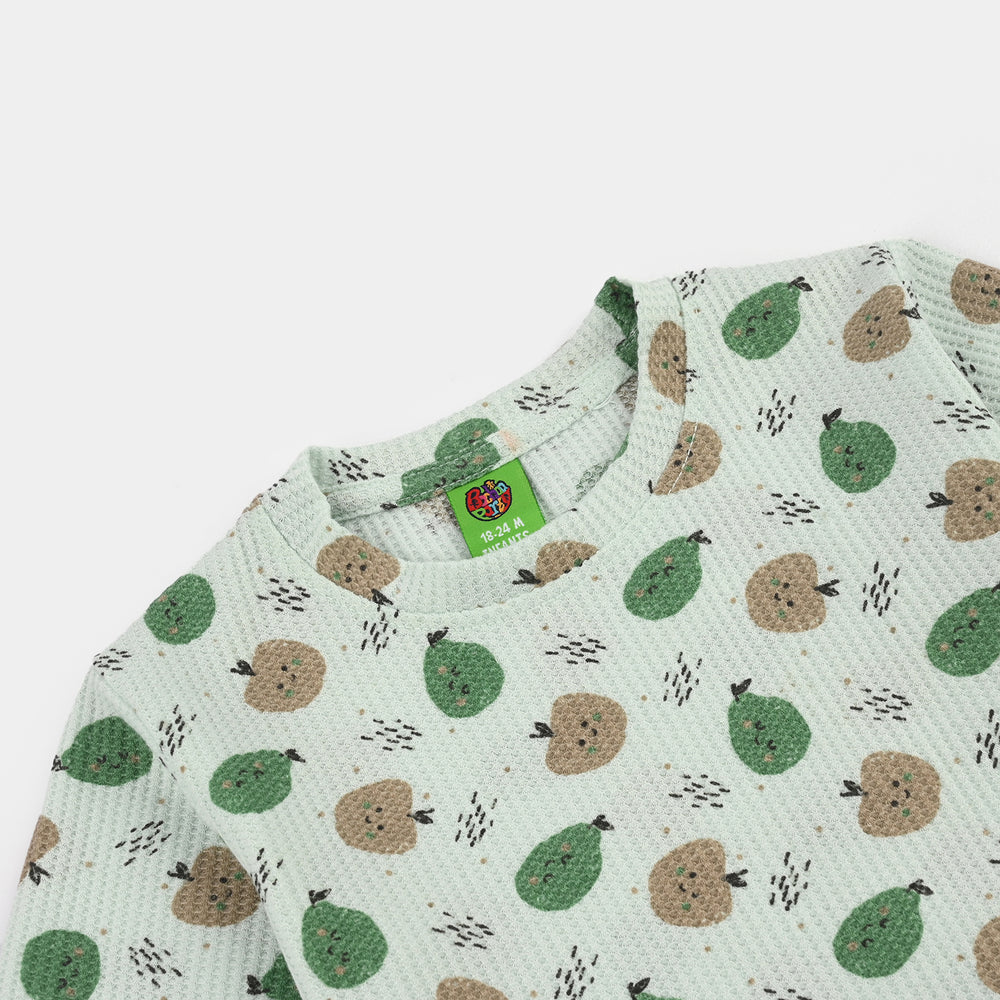 Infant Boys Waffle T-Shirt (Apple) - Green