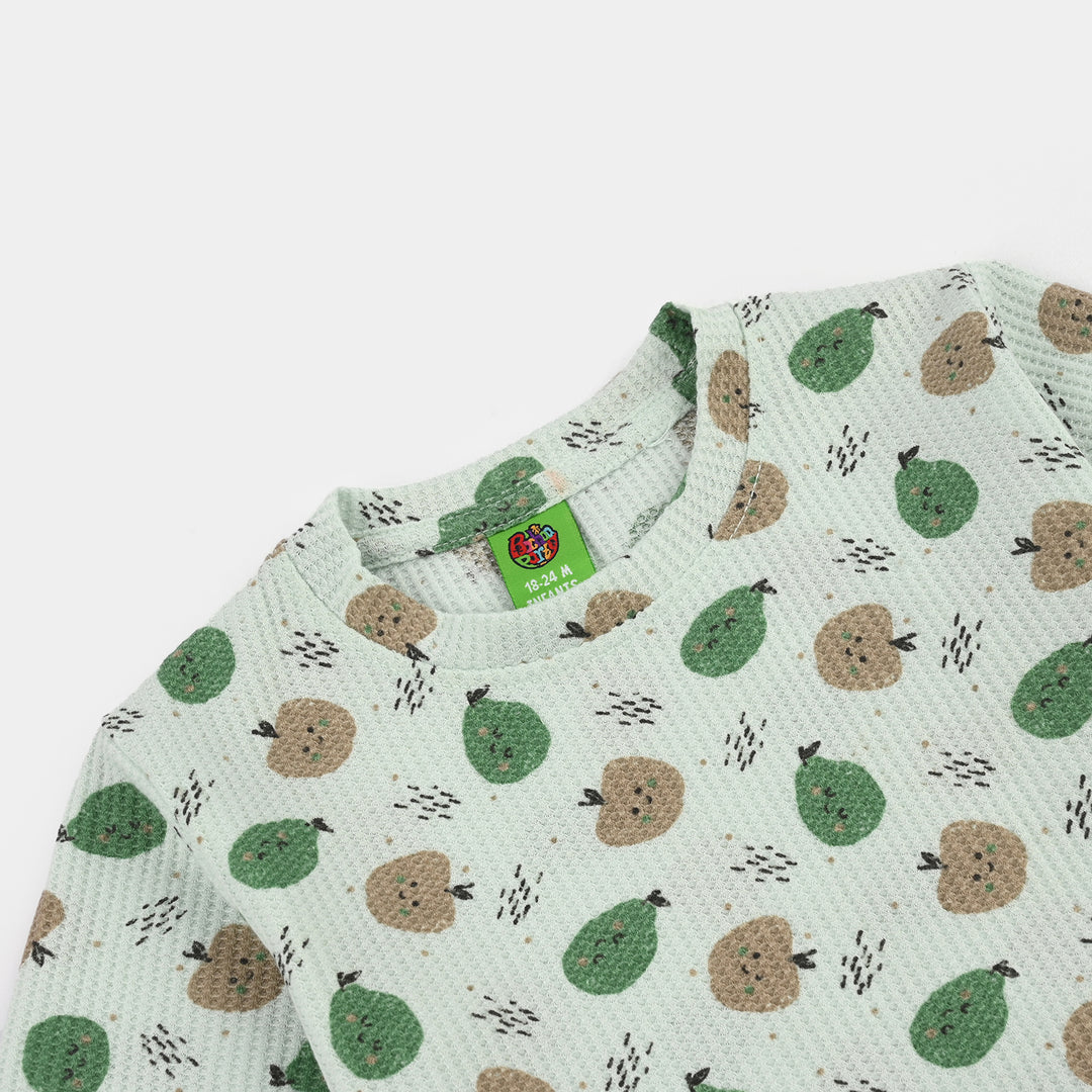 Infant Boys Waffle T-Shirt (Apple) - Green