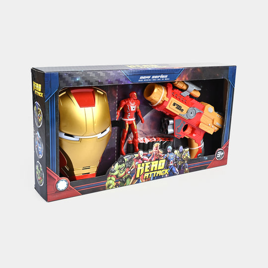 Blaster Target Toy with Hero Character & Mask