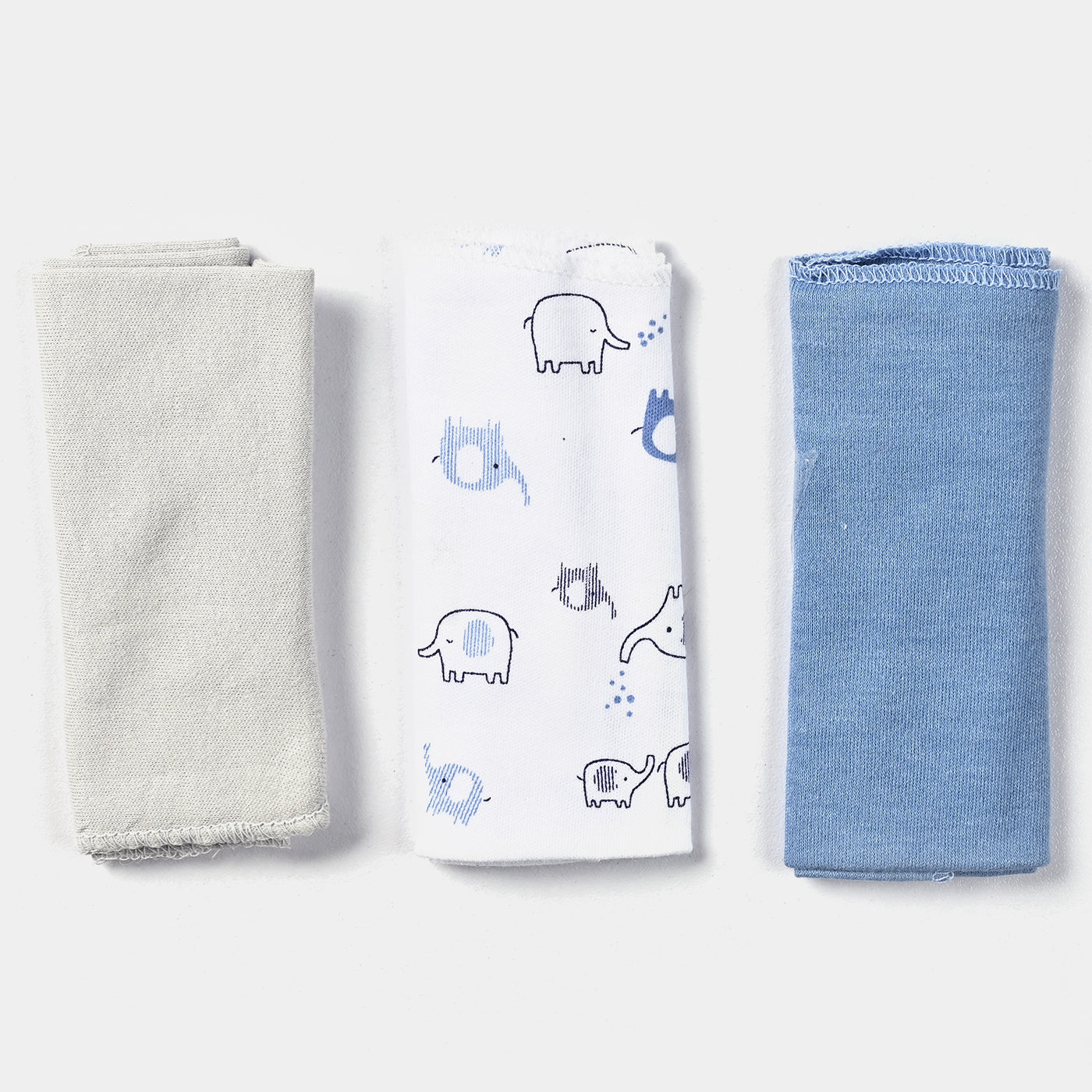 Pack Of 3 Baby Cotton Wash Clothe Elephants-MIX