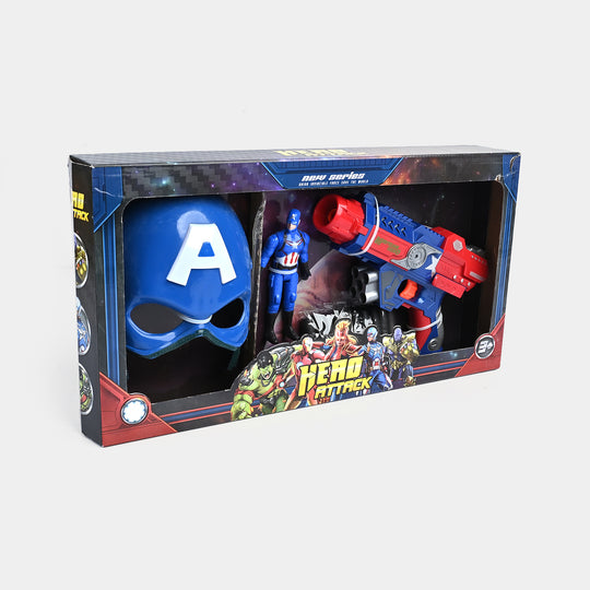 Blaster Target Toy with Hero Character & Mask