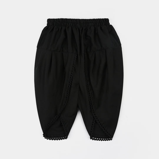 Infant Girls Cotton Tulip Shalwar -BLACK