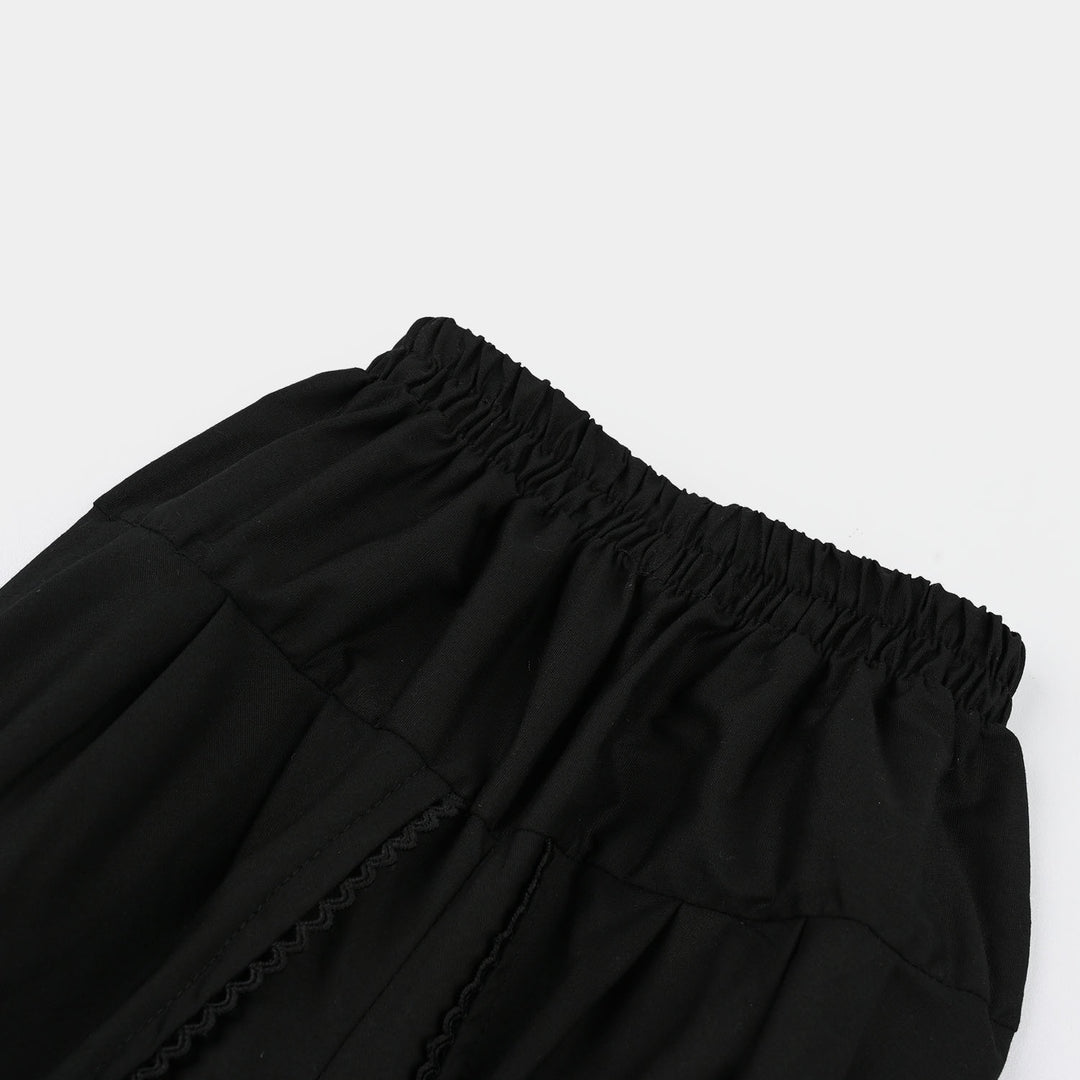 Infant Girls Cotton Tulip Shalwar -BLACK