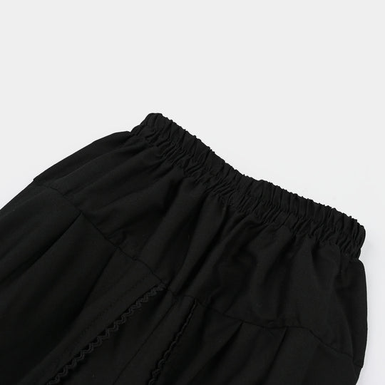 Infant Girls Cotton Tulip Shalwar -BLACK
