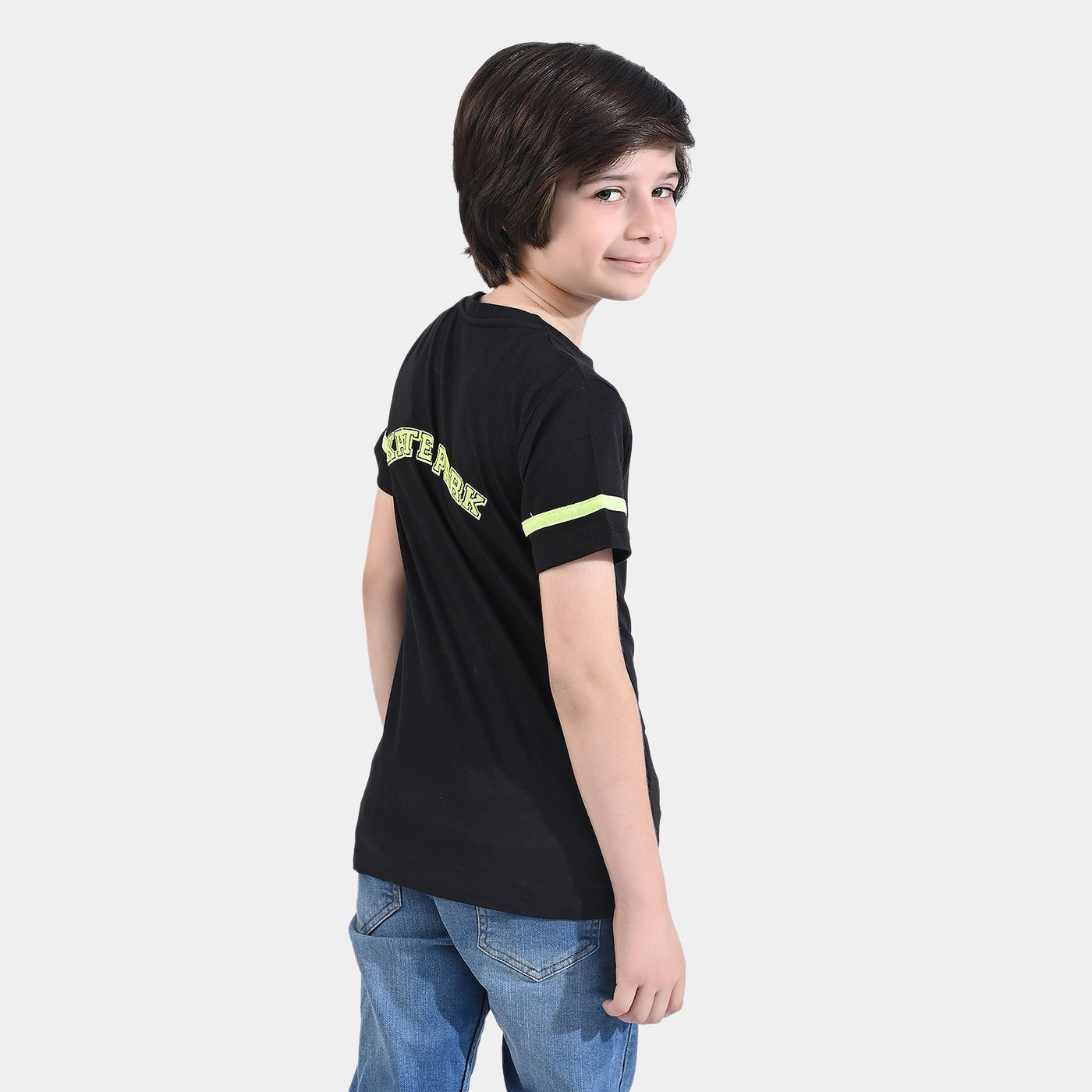Boys Cotton Jersey T-Shirt H/S Skate Park-Black