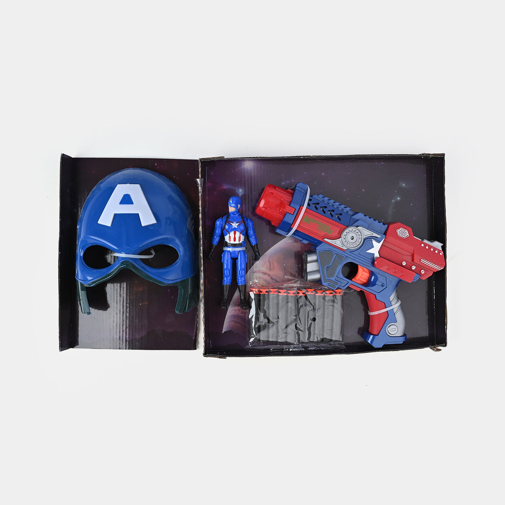Blaster Target Toy with Hero Character & Mask