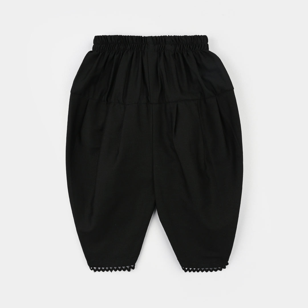 Infant Girls Cotton Tulip Shalwar -BLACK