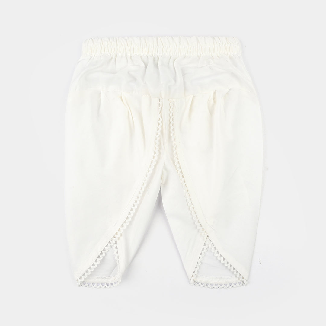 Infant Girls Cotton Tulip Shalwar-White