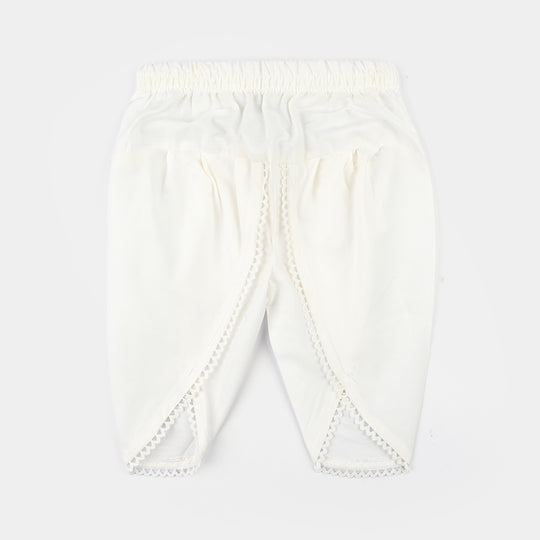 Infant Girls Cotton Tulip Shalwar-White