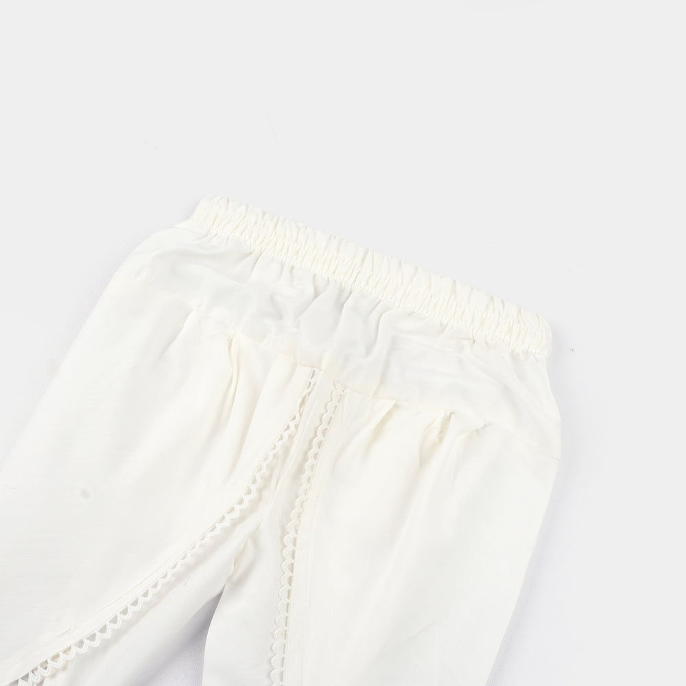 Infant Girls Cotton Tulip Shalwar-White