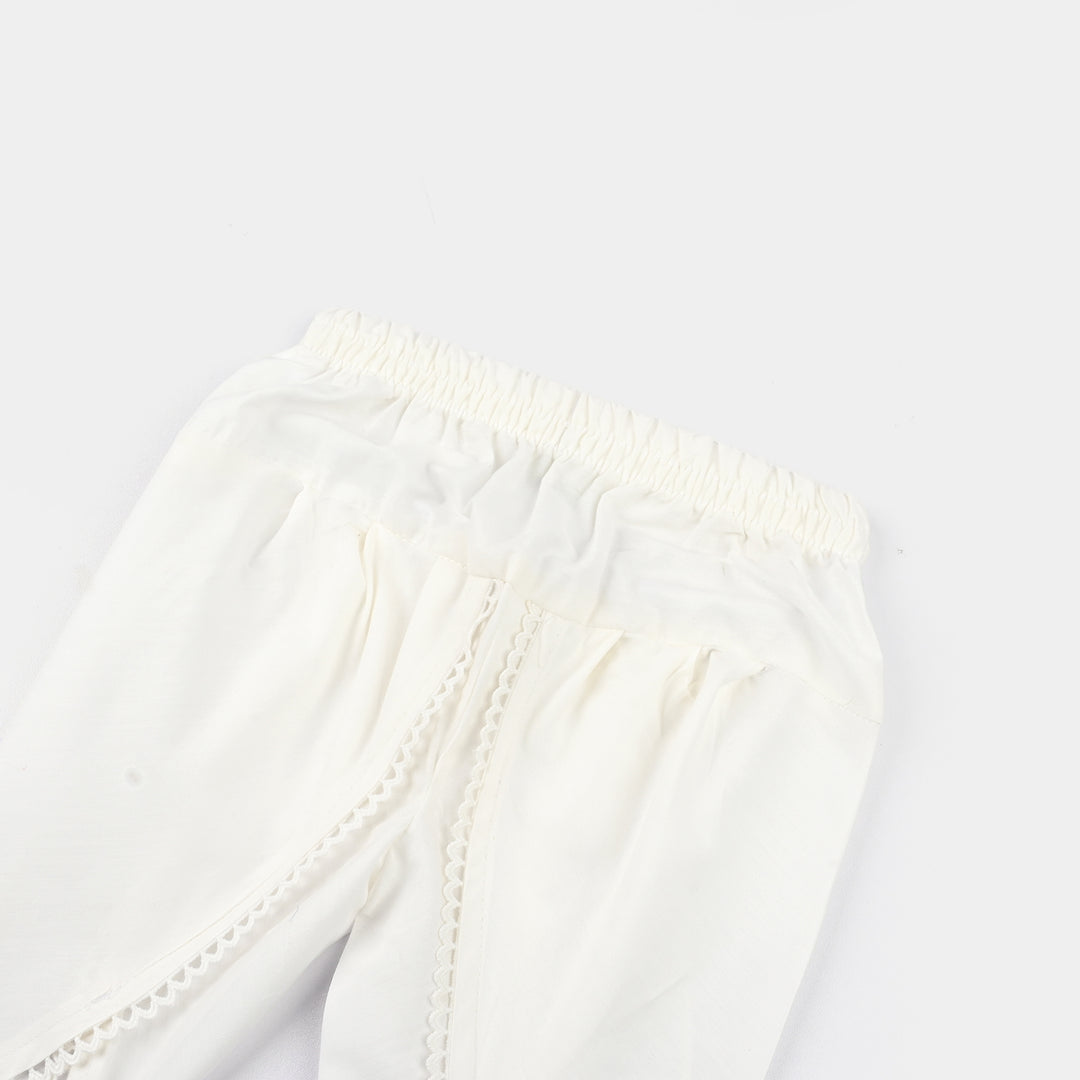 Infant Girls Cotton Tulip Shalwar-White