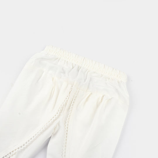 Infant Girls Cotton Tulip Shalwar-White