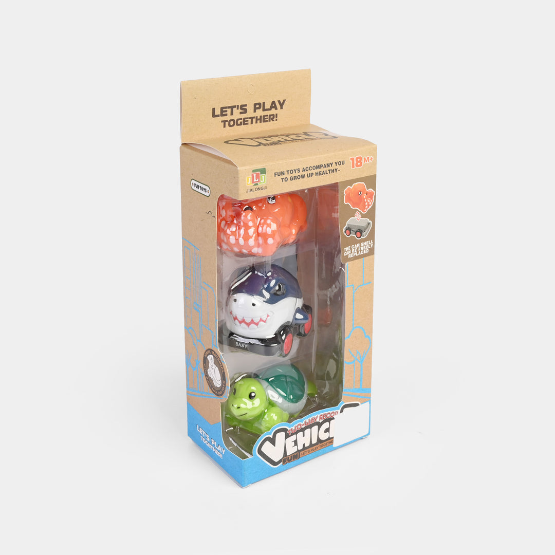 Friction-Powered Cartoon Vehicle Set | 3PCs