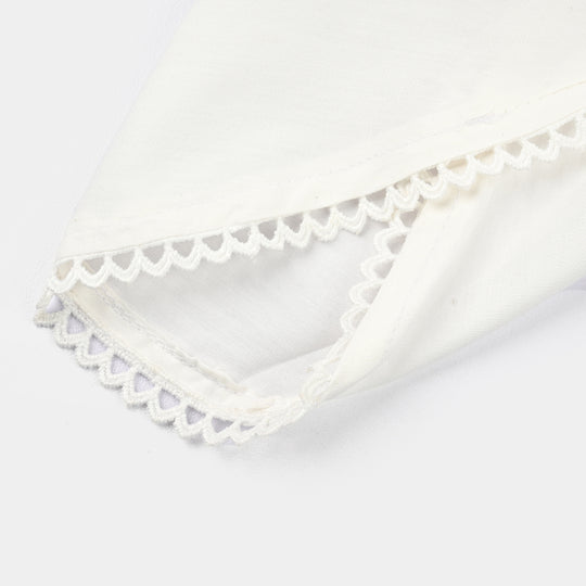 Infant Girls Cotton Tulip Shalwar-White