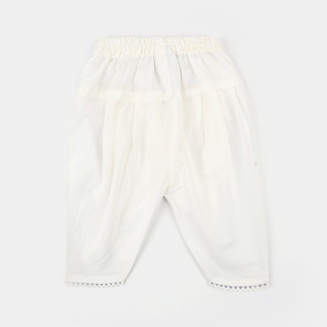 Infant Girls Cotton Tulip Shalwar-White
