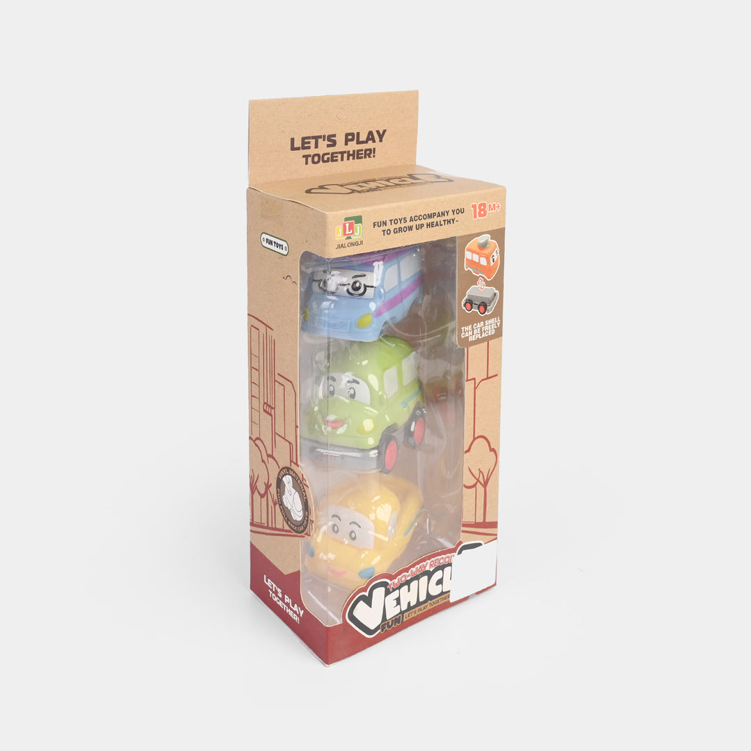 Friction-Powered Cartoon Vehicle Set | 3PCs